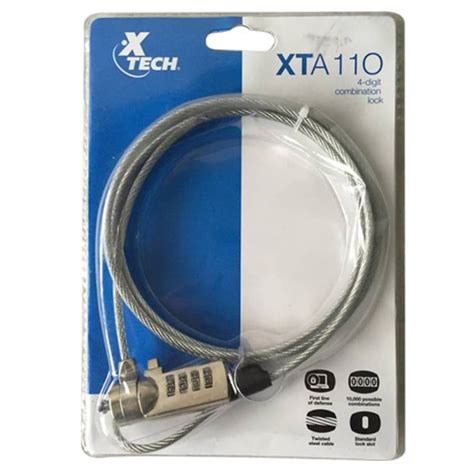 xtas111|Cable de seguridad con combinacion de 4 digitos para laptops.